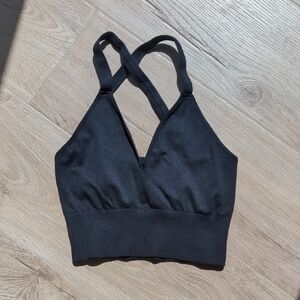 FP Movement by Free People Black Cross-Back Bralette